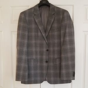 Hugo Boss grey and white plaid blazer